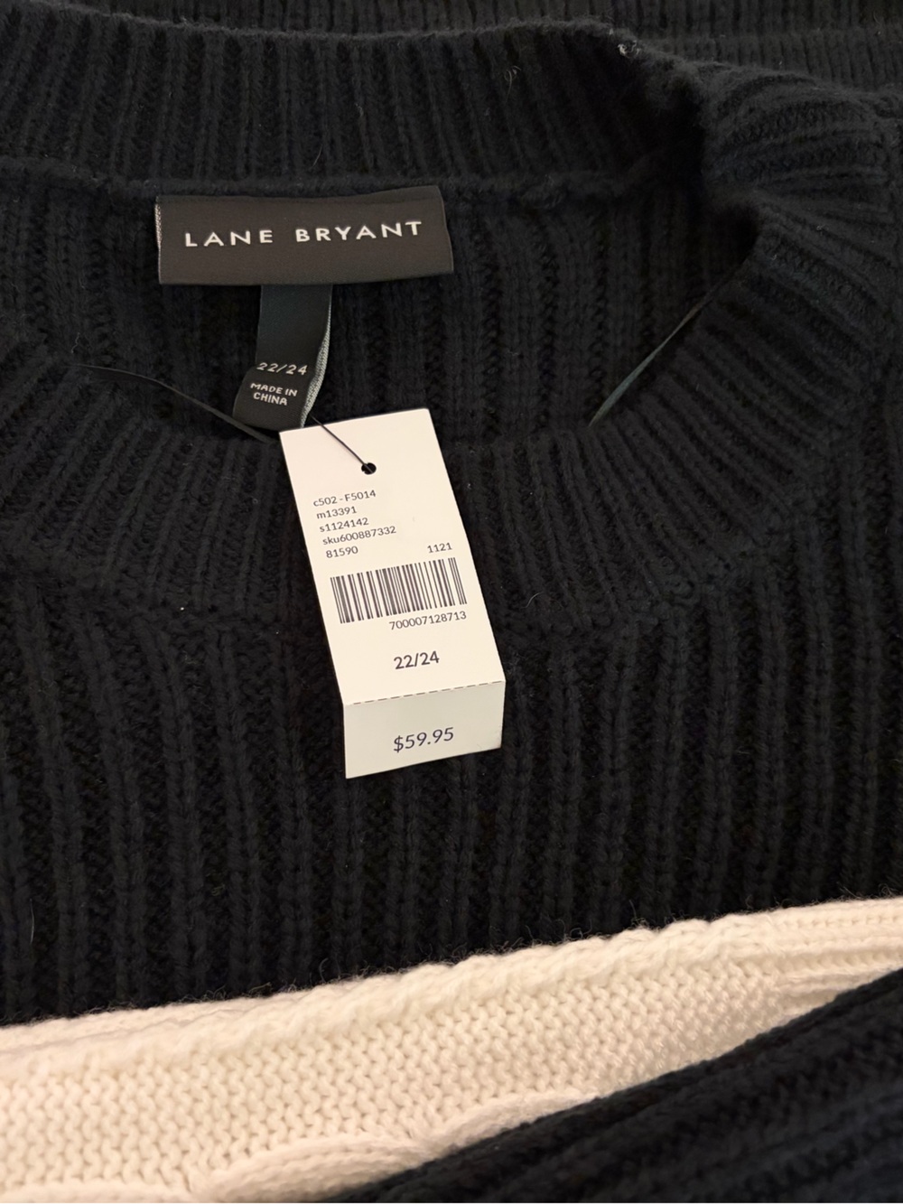 NWT Lane Bryant Colorblock Ribbed Crewneck Sweater 22/24 - Picture 2 of 4